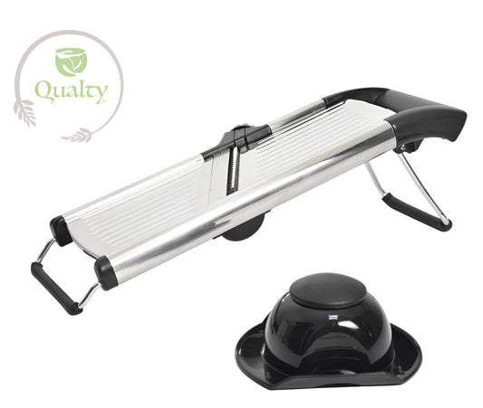 Qualty Mandoline RVS | Verstelbaar | Inklapbaar | Met Snijhulp