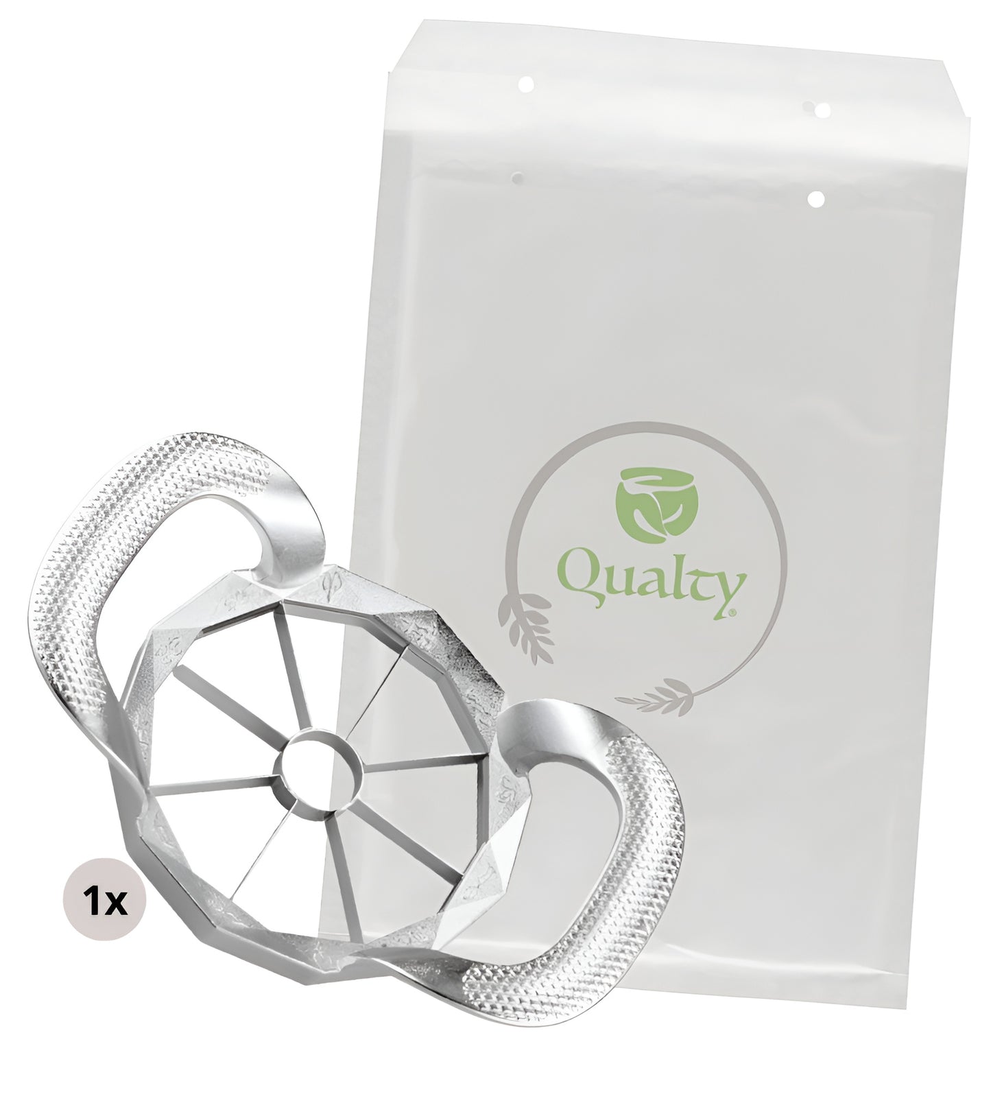 Qualty Luxe Appelboor RVS | 8 Partjes | Antislip Greep