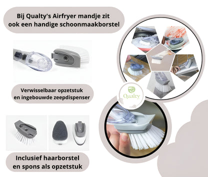 Qualty Siliconen Airfryer Set | Bakje + Mat + Borstel | BPA-vrij