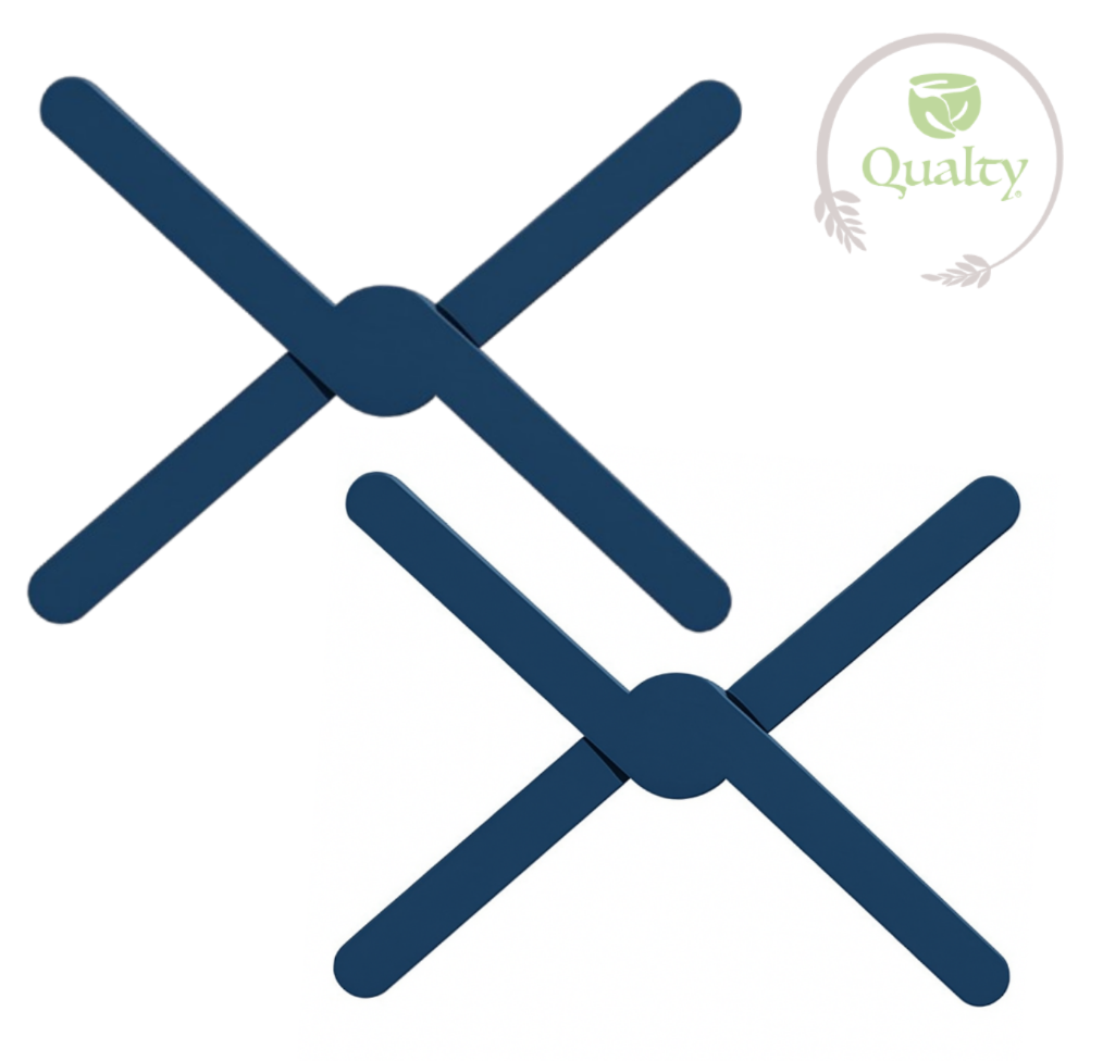 Qualty Inklapbare Siliconen Pannenonderzetter | Set van 2 | Blauw | BPA-vrij