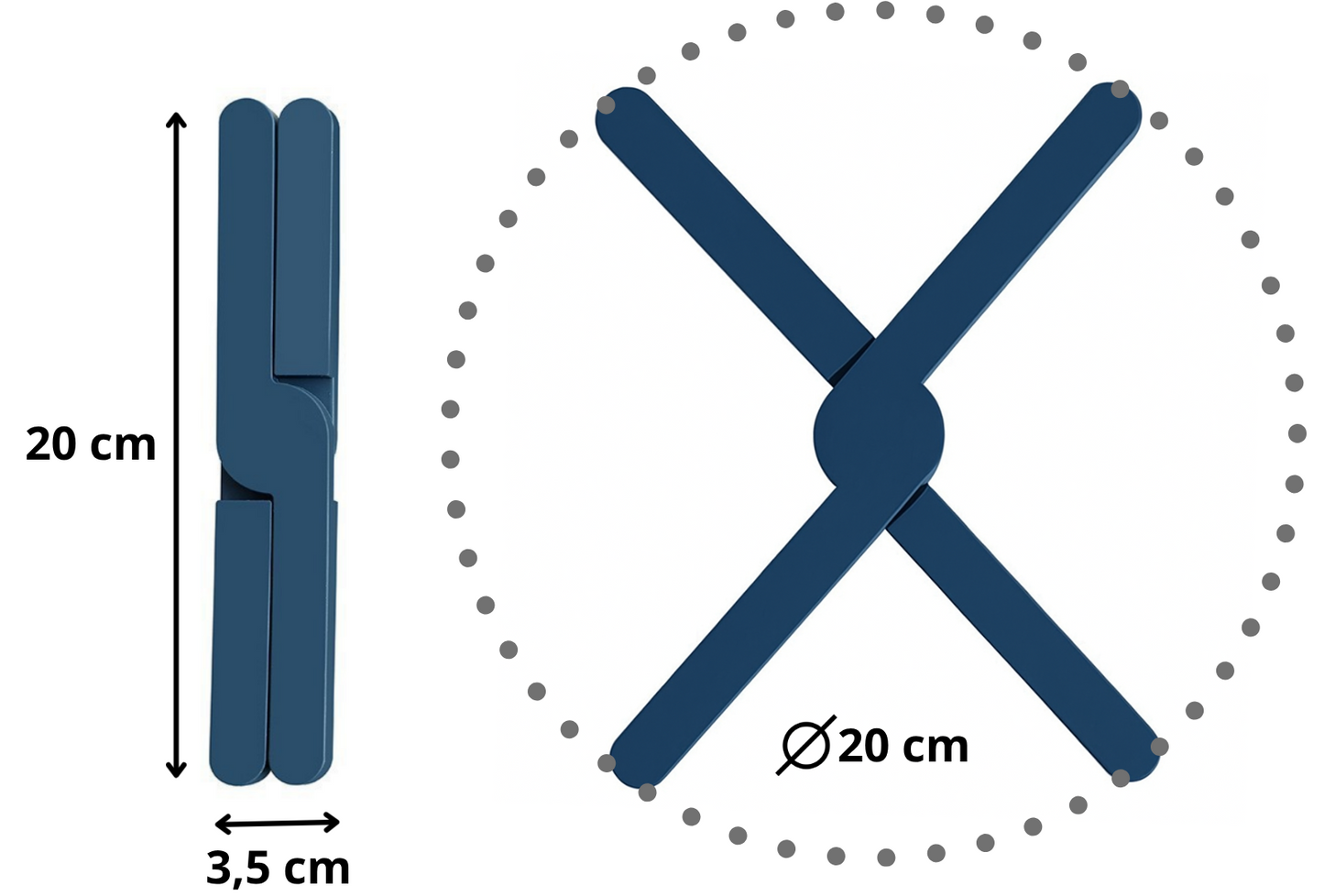 Qualty Inklapbare Siliconen Pannenonderzetter | Set van 2 | Blauw | BPA-vrij