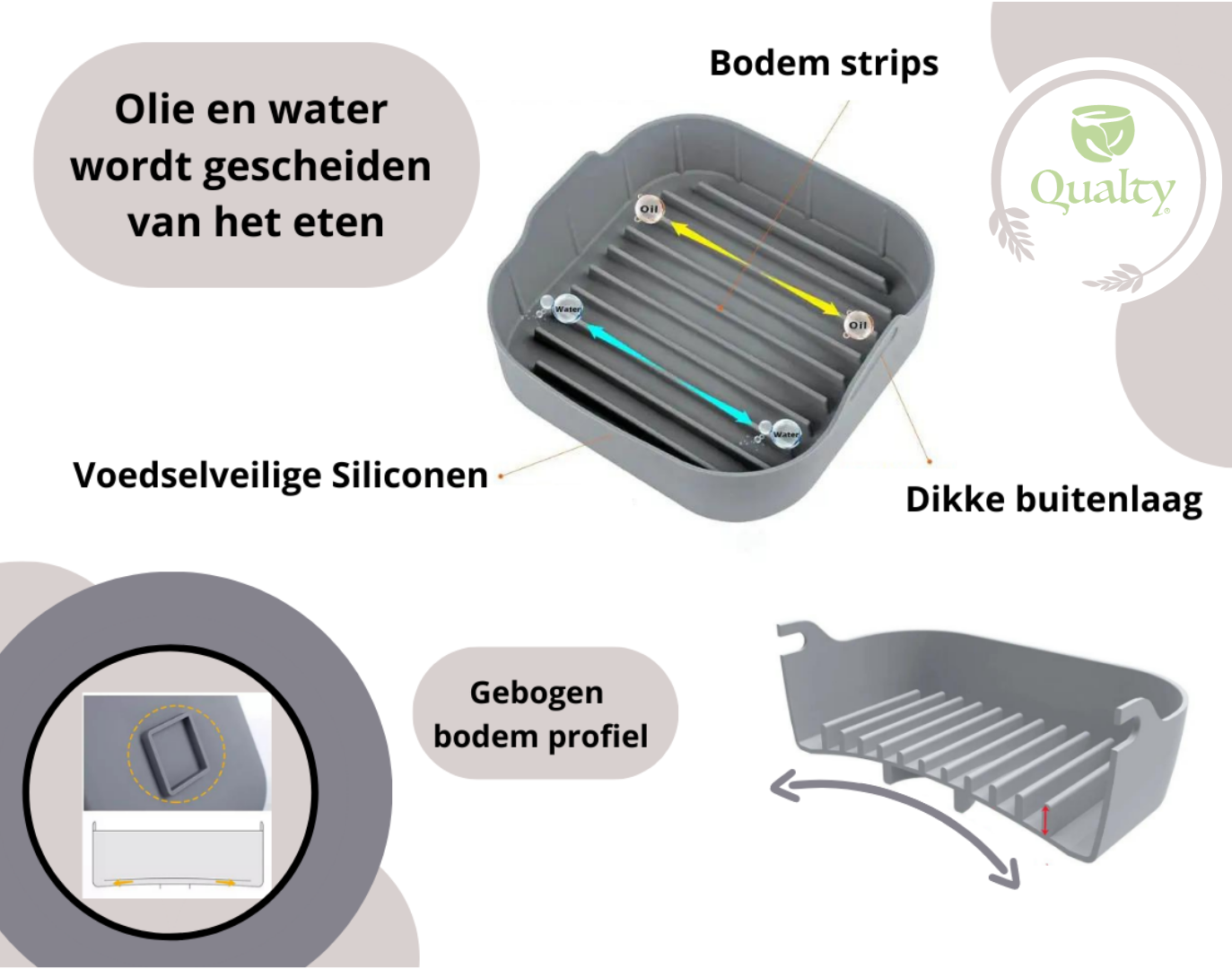 Qualty Siliconen Airfryer Bakje | 20,5 cm