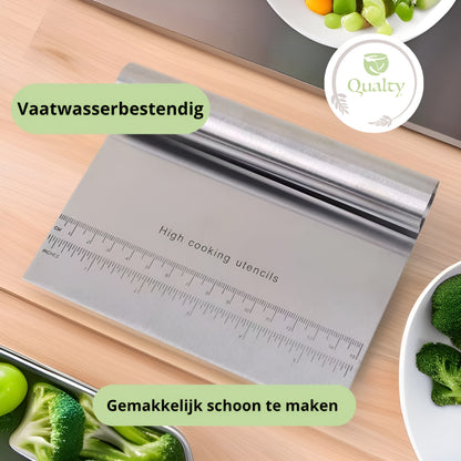 Qualty Deegschraper RVS | Met Maatverdeling | Vaatwasserbestendig
