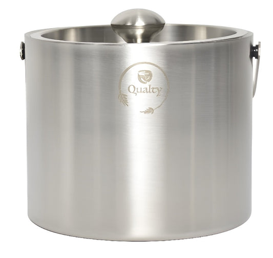 Qualty Luxe IJsemmer RVS | 3L | Dubbelwandig | Met Deksel & IJstang