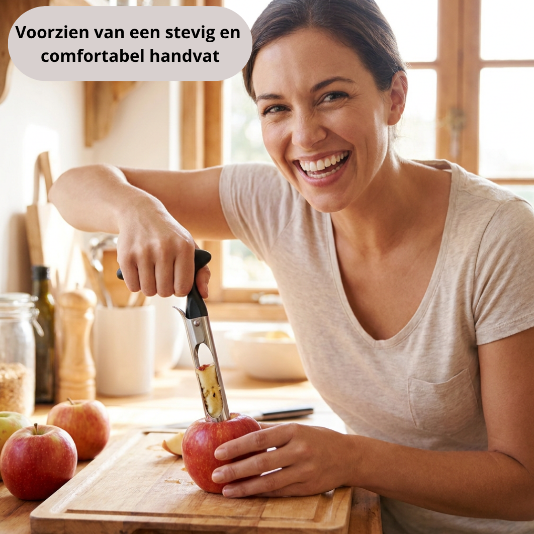 Qualty Appelboor RVS | Klokhuis Verwijderen | Zwart | 18 cm