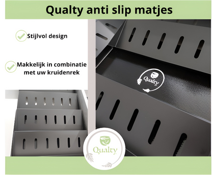 Qualty Kruidenrek Lade | 4-delig Metaal | Inclusief 2 Antislip Matten