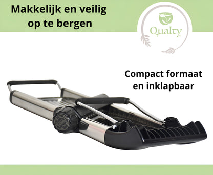 Qualty Mandoline RVS | Verstelbaar | Inklapbaar | Met Snijhulp