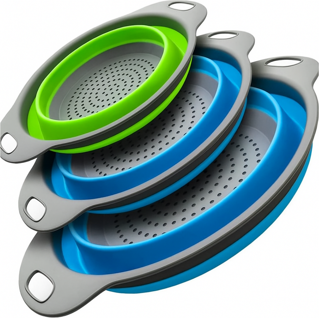 Qualty Inklapbare Siliconen Vergieten | Set van 3 | BPA-vrij