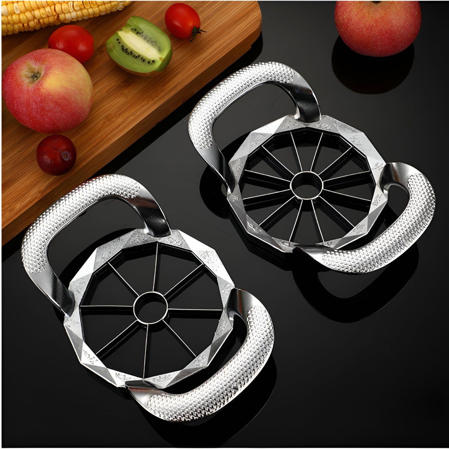 Qualty Luxe Appelboor RVS | 8 Partjes | Antislip Greep