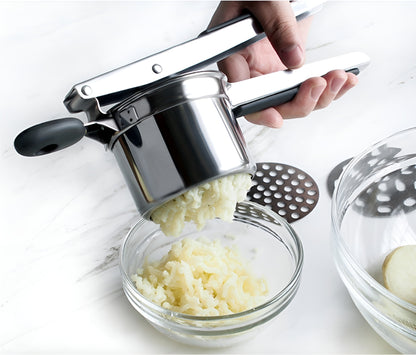 Qualty Aardappelpers RVS | 3 Persschijven | Siliconen Handvat