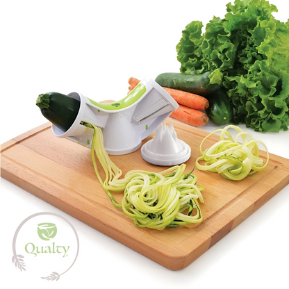 Qualty Spiraalsnijder – 3-in-1 Groentesnijder met Vingerbeschermer | Groen/Wit
