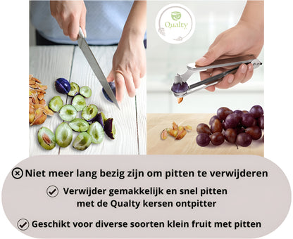 Qualty Kersenontpitter RVS | Ook voor Olijven & Pruimen | 18 cm