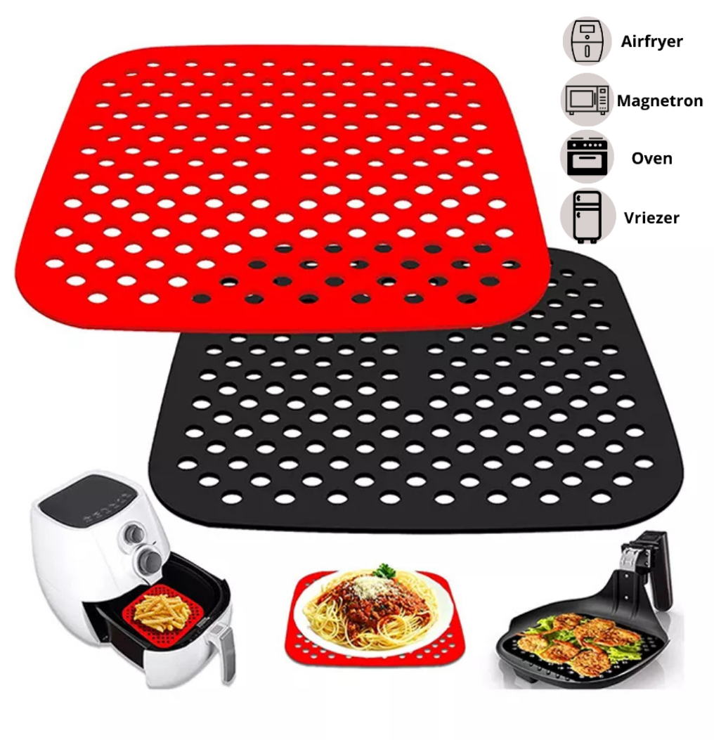 Qualty Siliconen Airfryer Matje | Geperforeerd | BPA-vrij | 21,6 cm