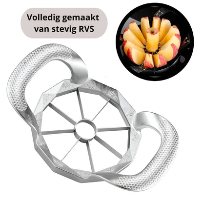 Qualty Luxe Appelboor RVS | 8 Partjes | Antislip Greep