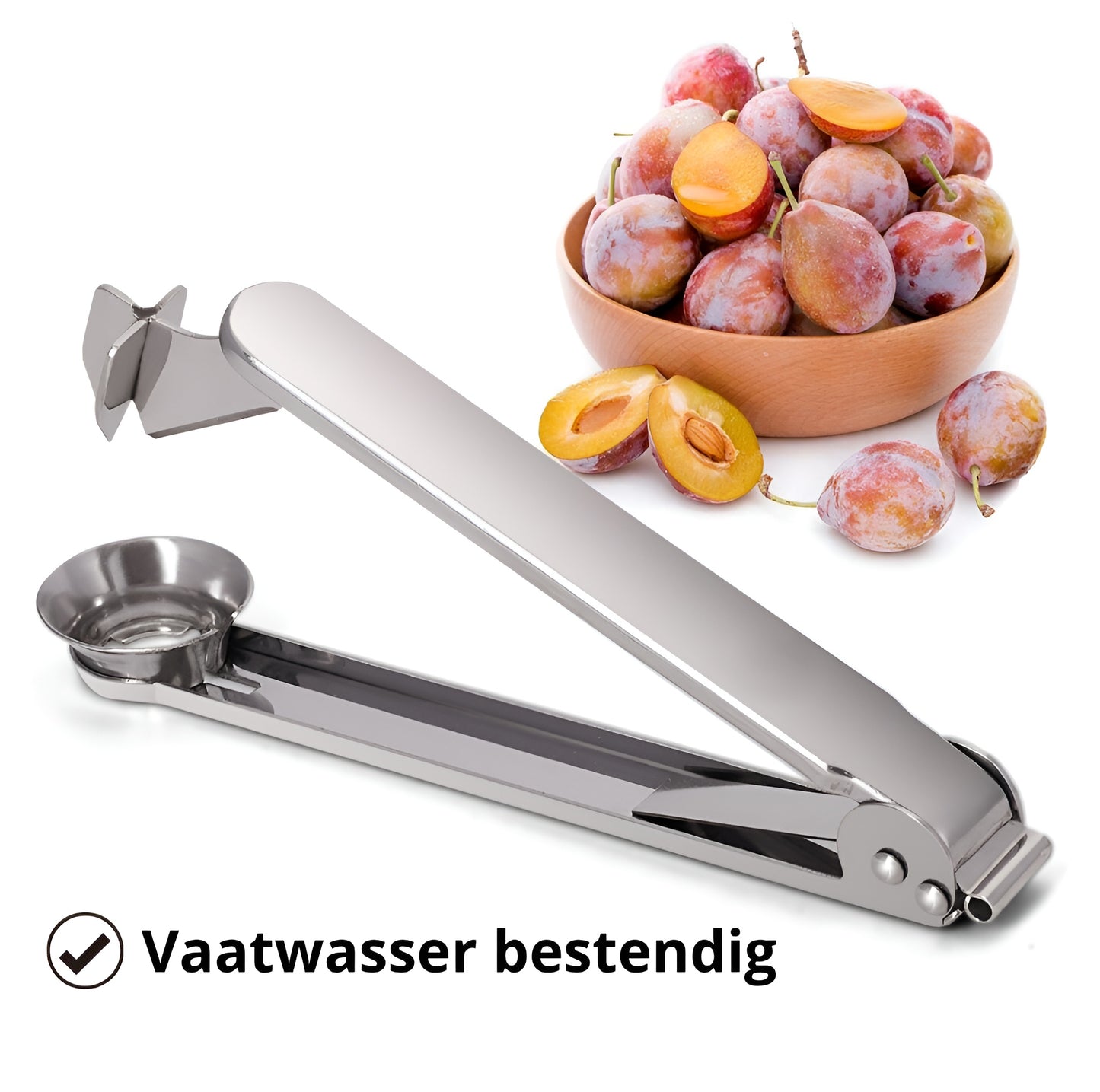 Qualty Kersenontpitter RVS | Ook voor Olijven & Pruimen | 18 cm