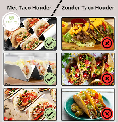 Qualty Taco Houder RVS | 3-4 Taco's | Oven- & Vaatwasserbestendig