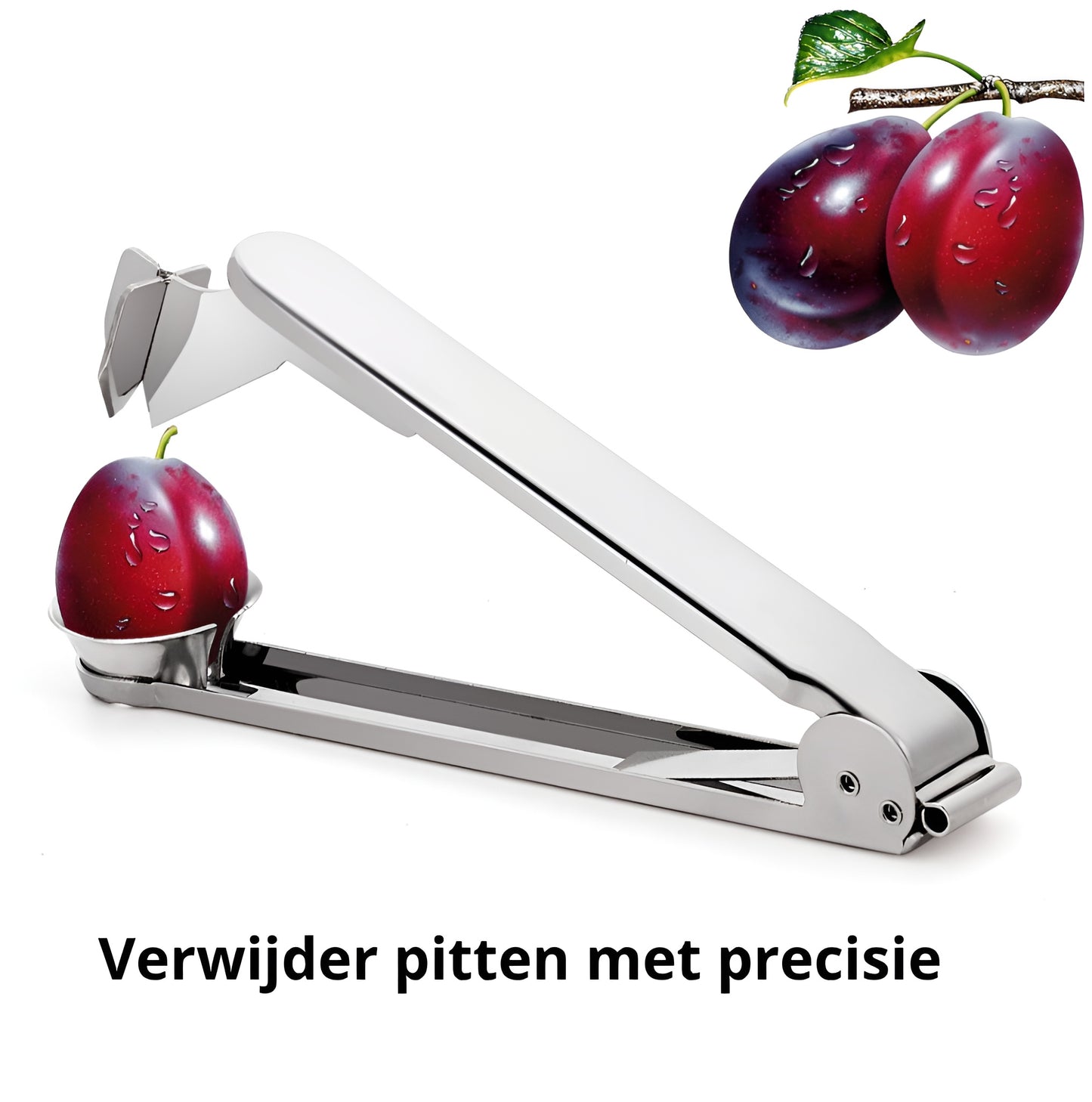 Qualty Kersenontpitter RVS | Ook voor Olijven & Pruimen | 18 cm