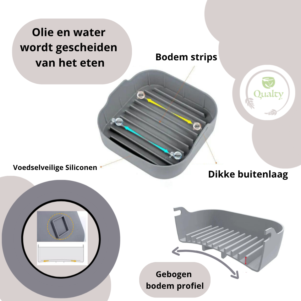 Qualty Siliconen Airfryer Bakje | 20,5 cm