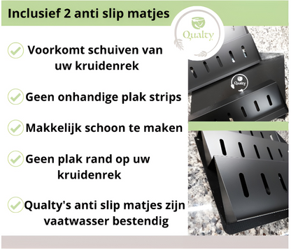 Qualty Kruidenrek Lade | 4-delig Metaal | Inclusief 2 Antislip Matten