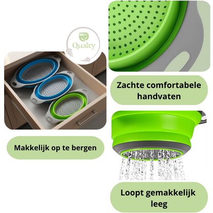 Qualty Inklapbare Siliconen Vergieten | Set van 3 | BPA-vrij