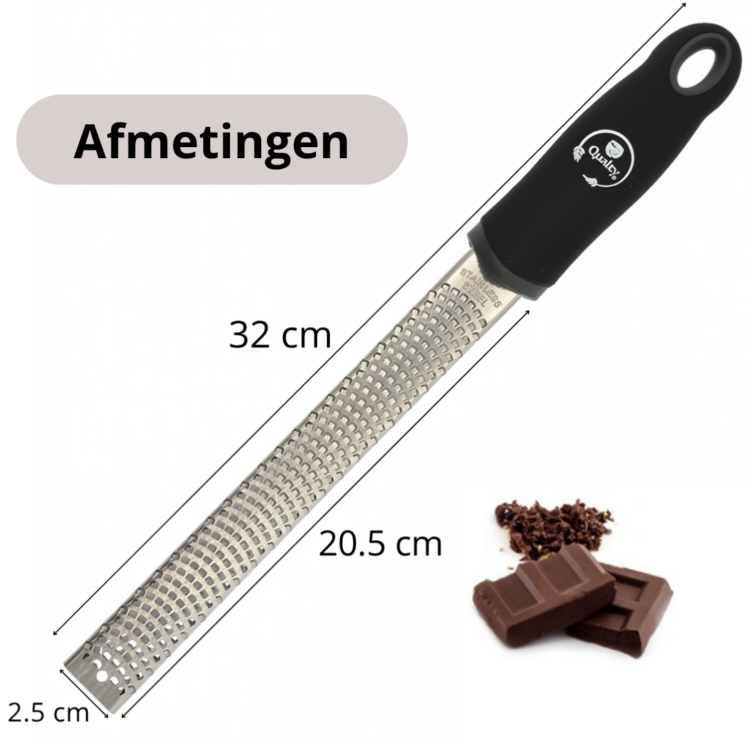 Qualty Dunne Rasp RVS | Inclusief Borstel & Beschermhoes