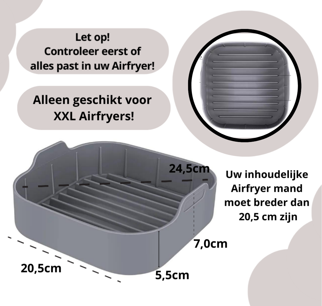 Qualty Siliconen Airfryer Bakje | 20,5 cm