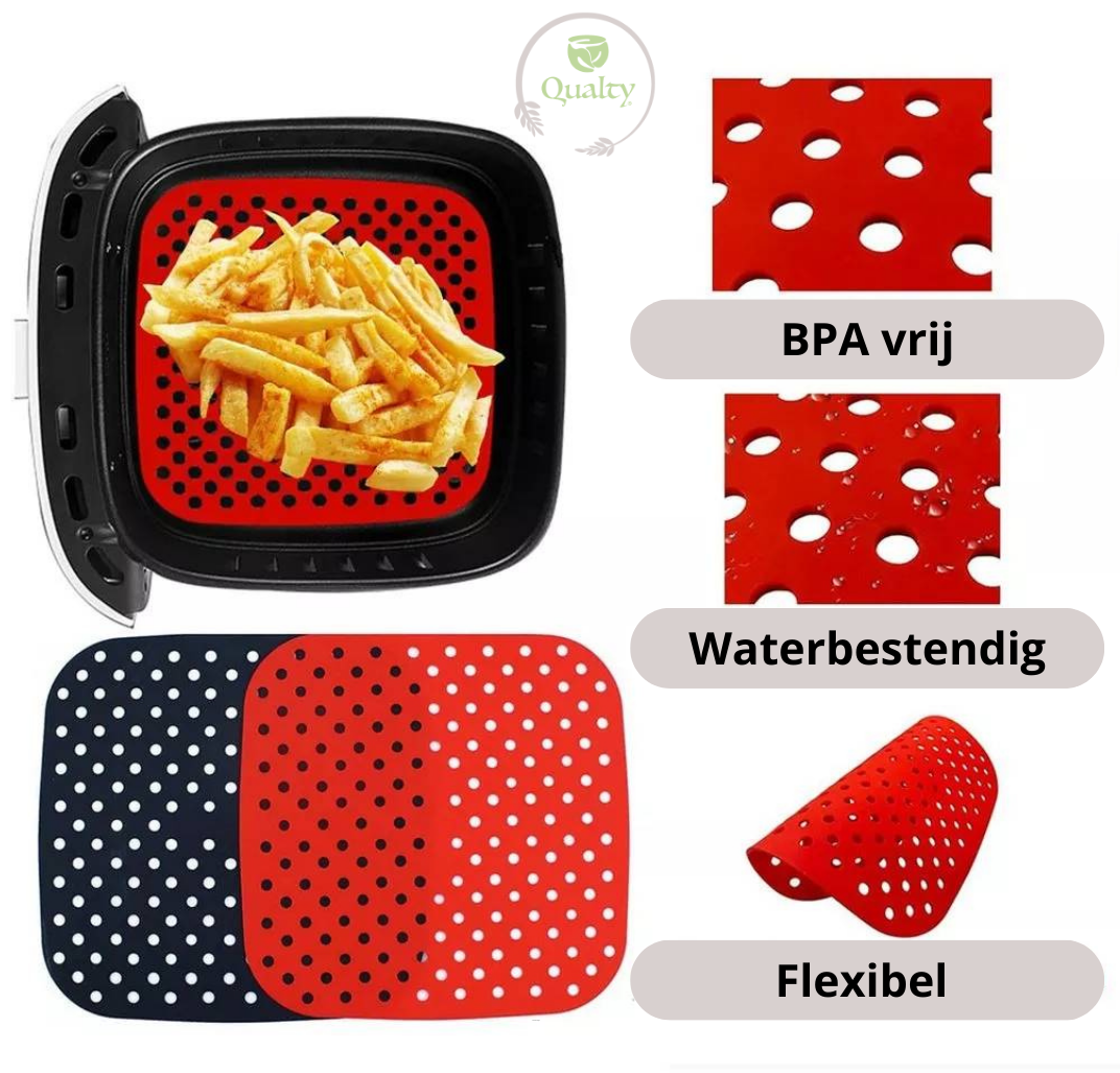 Qualty Siliconen Airfryer Matje | Geperforeerd | BPA-vrij | 21,6 cm