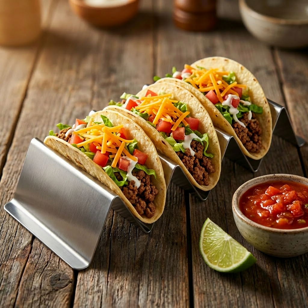 Qualty Taco Houder RVS | 3-4 Taco's | Oven- & Vaatwasserbestendig