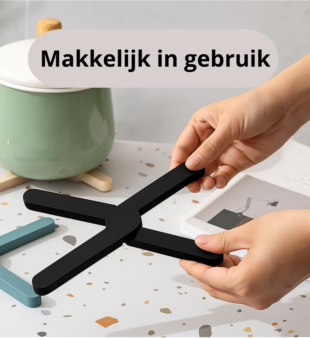 Qualty Inklapbare Siliconen Pannenonderzetter | Set van 2 | BPA-vrij