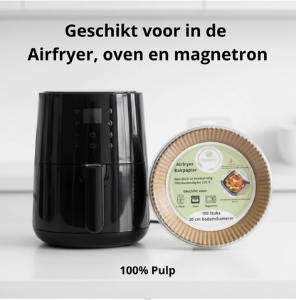 Qualty Airfryer Bakpapier | 100 Stuks | Ø20 cm | BPA-vrij