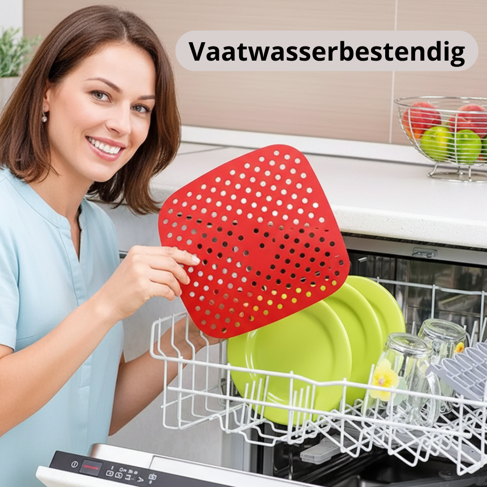 Qualty Siliconen Airfryer Matje | Geperforeerd | BPA-vrij | 21,6 cm