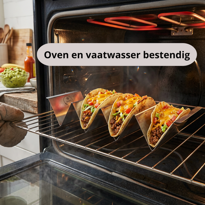 Qualty Taco Houder RVS | 3-4 Taco's | Oven- & Vaatwasserbestendig