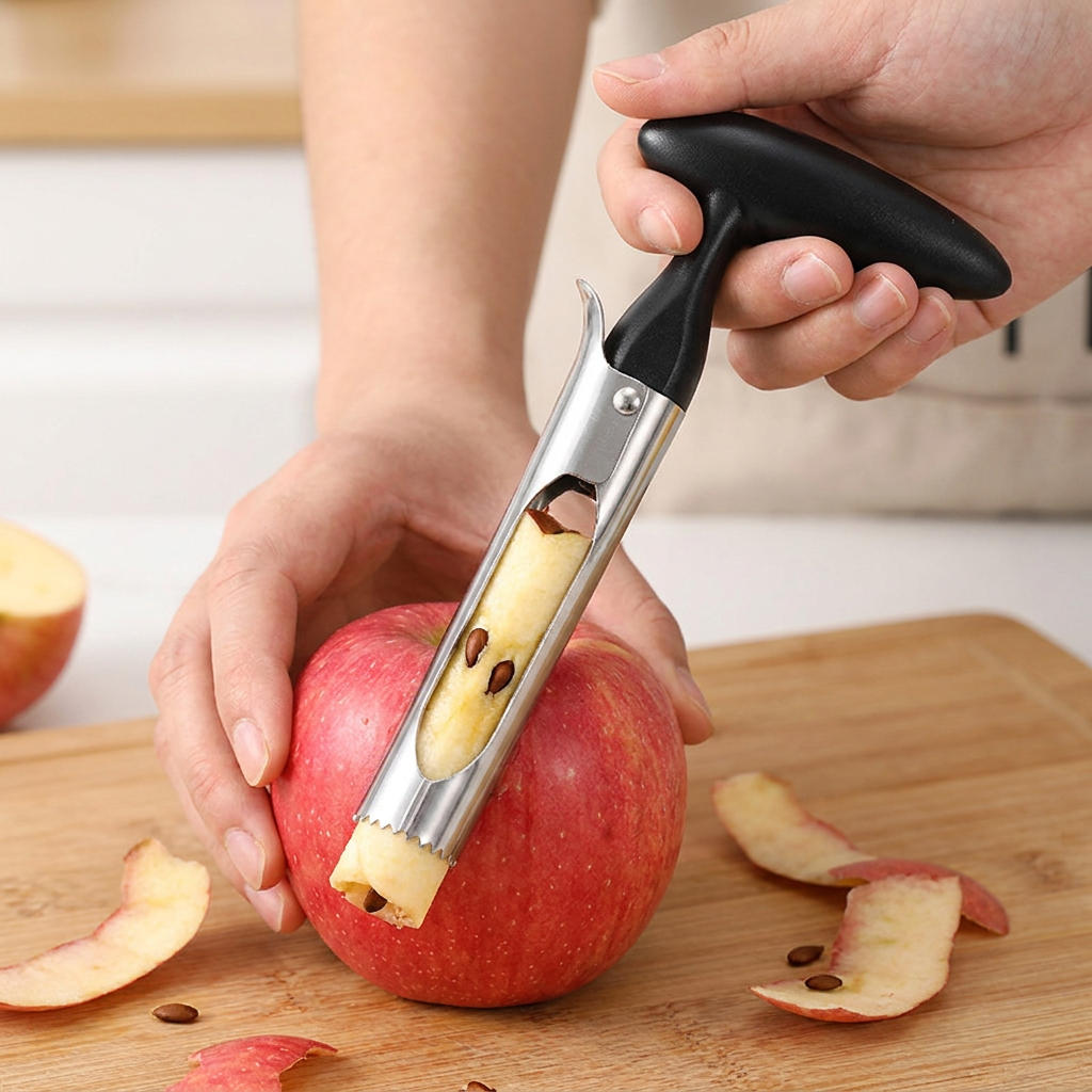 Qualty Appelboor RVS | Klokhuis Verwijderen | Zwart | 18 cm