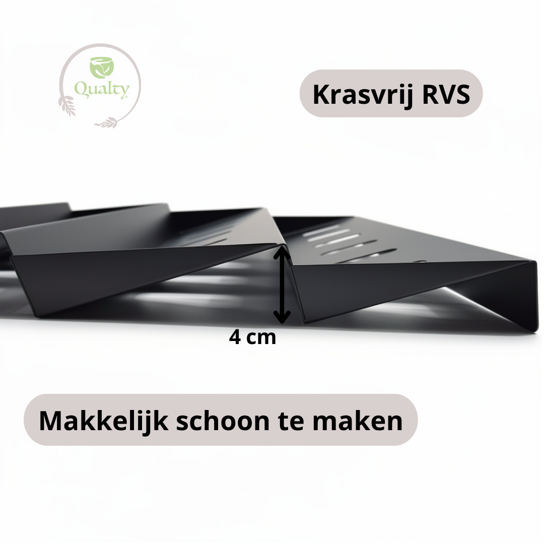 Qualty Kruidenrek Lade | 4-delig Metaal | Inclusief 2 Antislip Matten