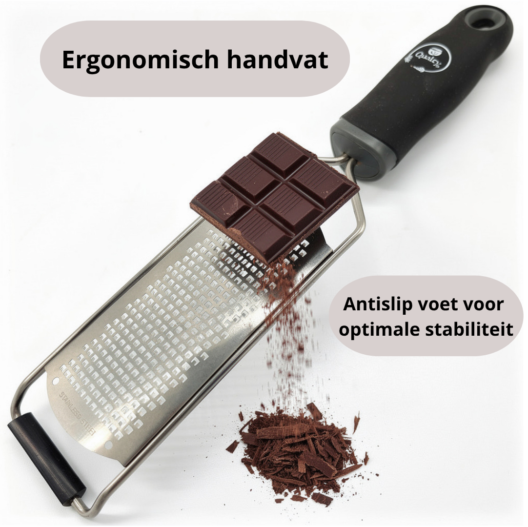 Qualty Brede Rasp RVS | Inclusief Borstel & Beschermhoes