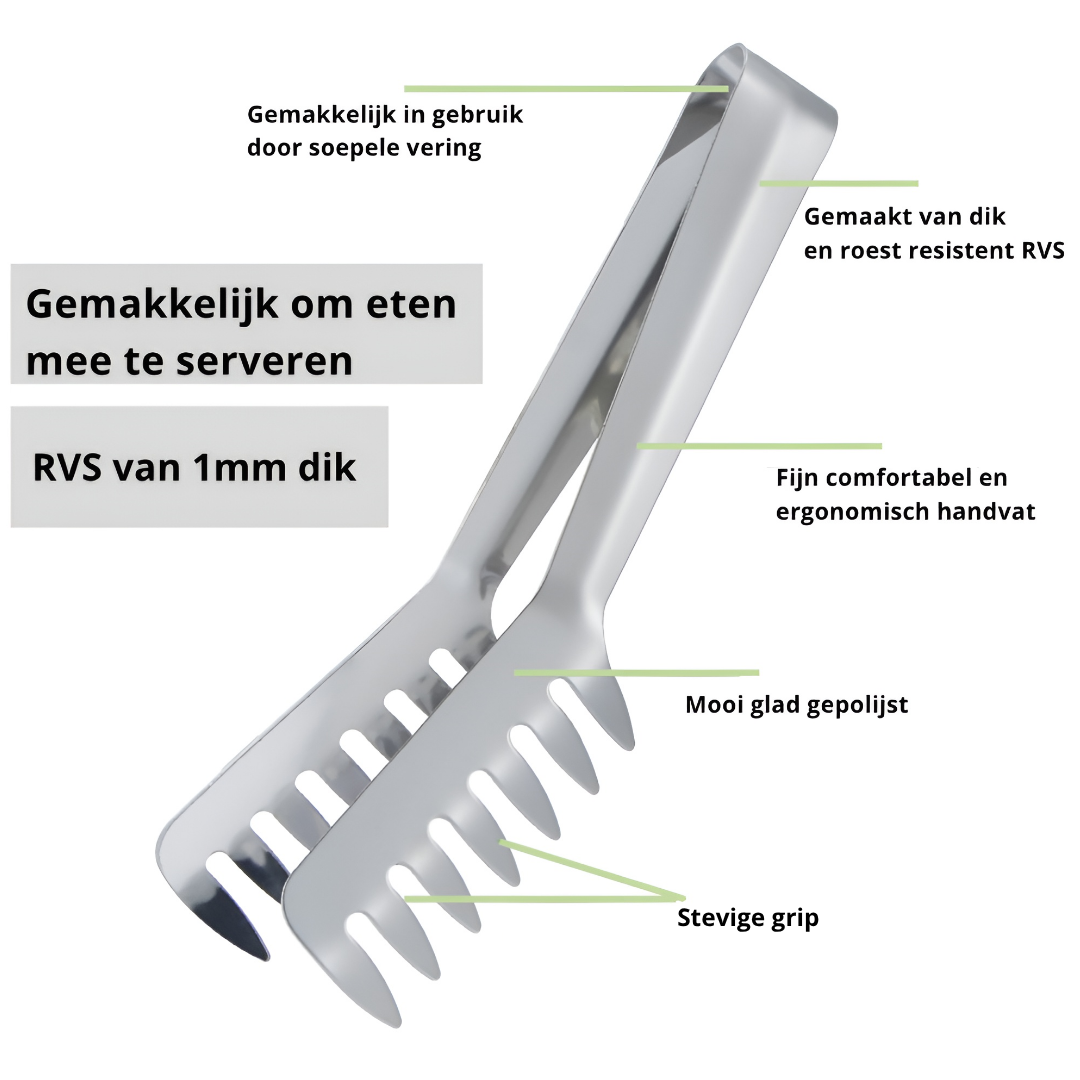 Qualty Serveertang - RVS - Zilver