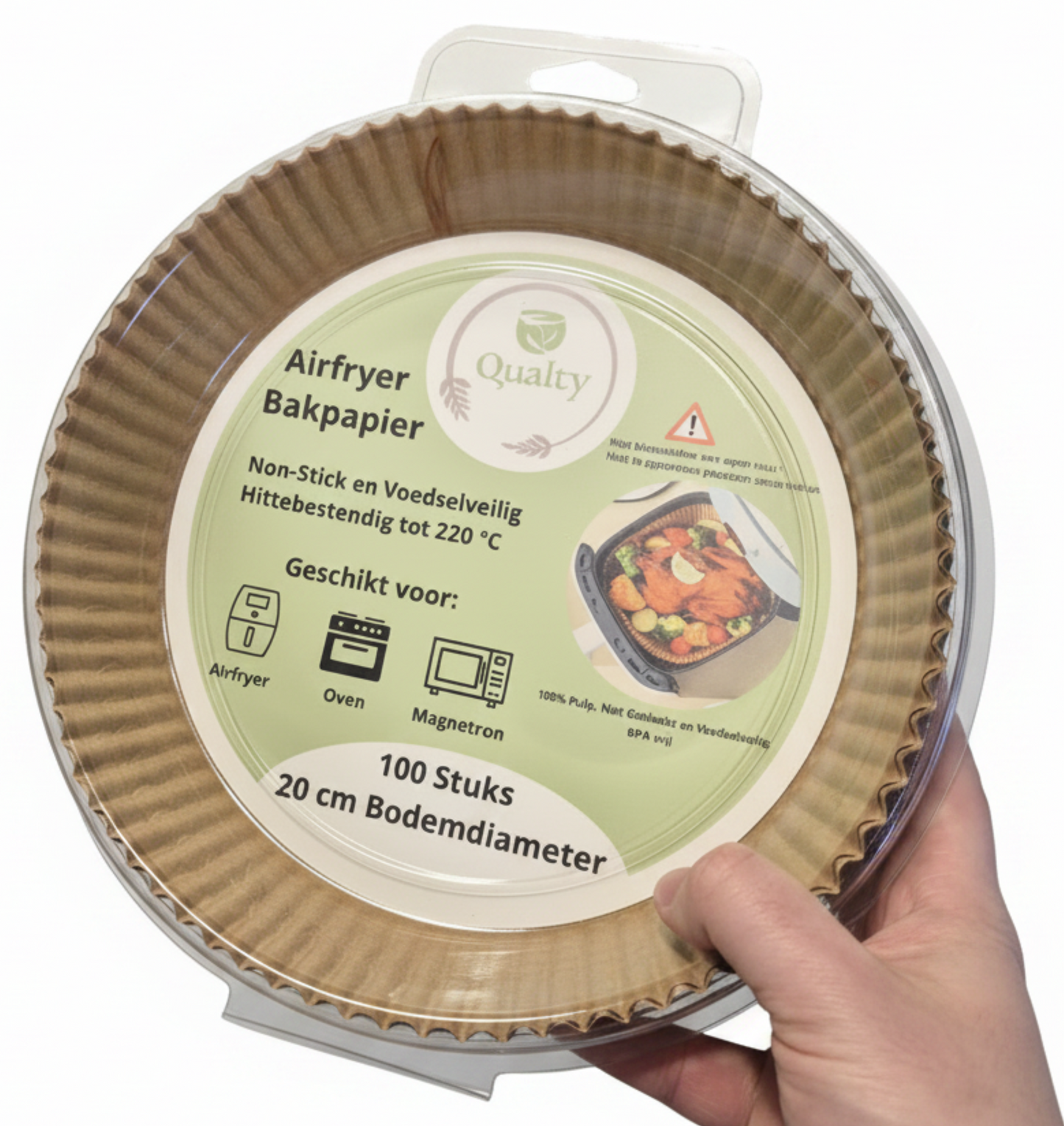Qualty Airfryer Bakpapier | 100 Stuks | Ø20 cm | BPA-vrij