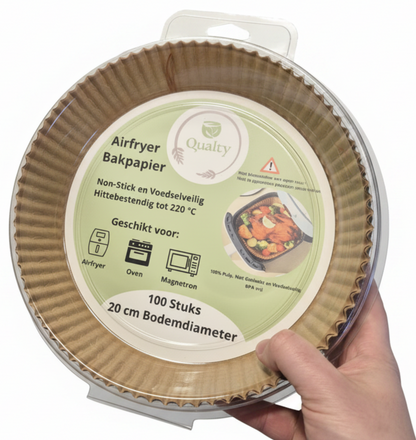 Qualty Airfryer Bakpapier | 100 Stuks | Ø20 cm | BPA-vrij