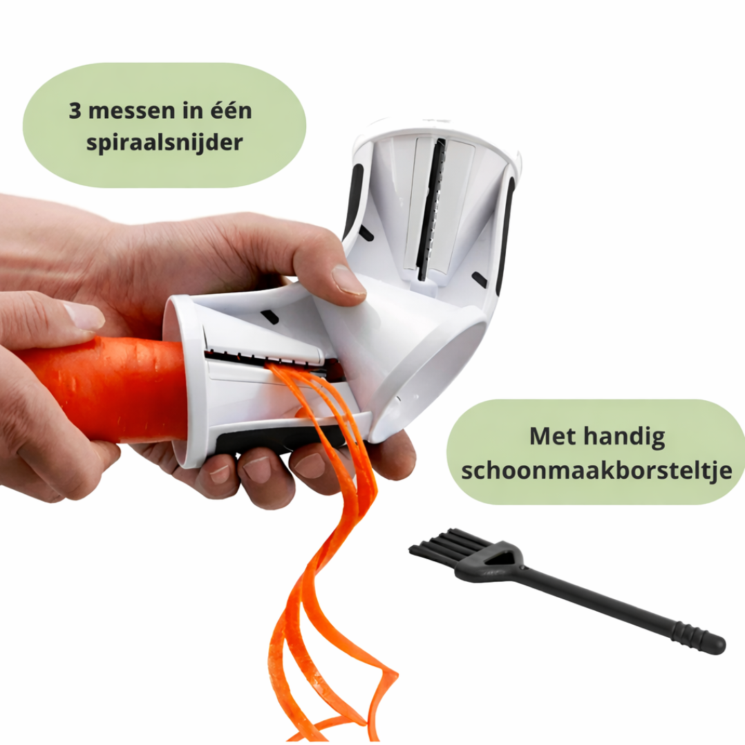 Qualty Spiraalsnijder – 3-in-1 Groentesnijder met Vingerbeschermer