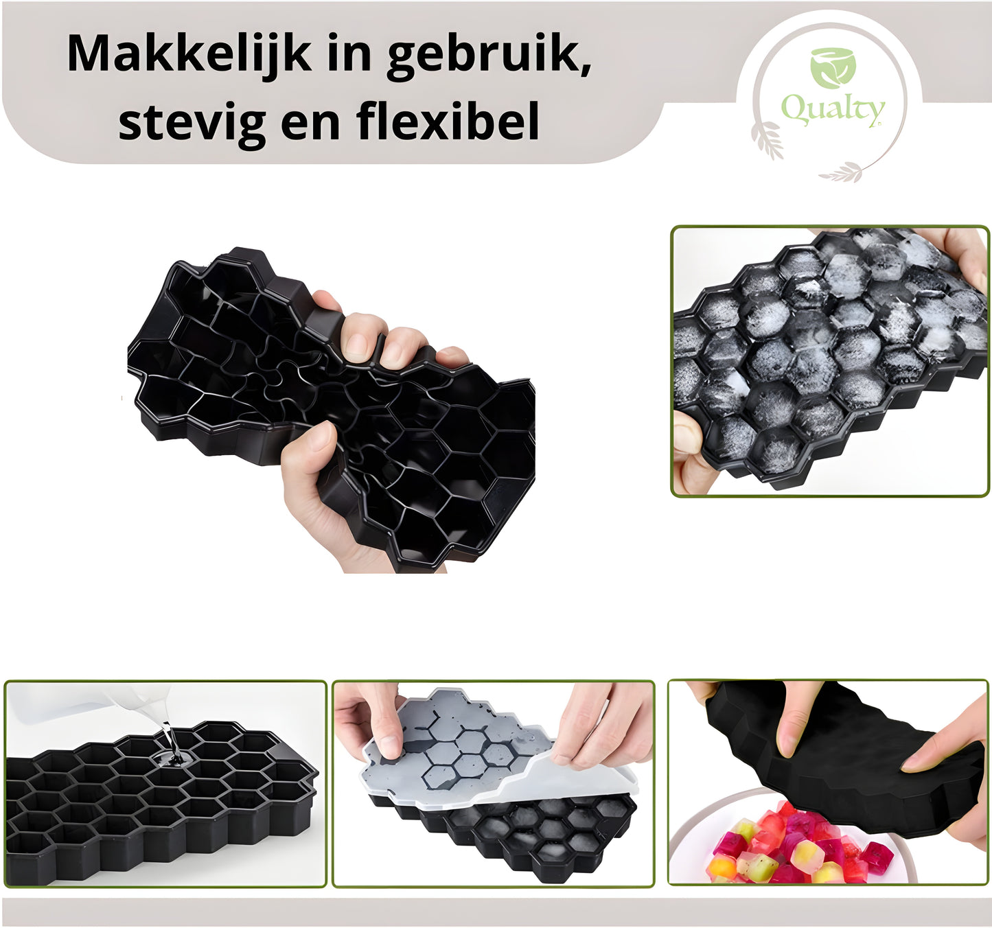 Qualty Luxe IJsemmer Set RVS | 3L | Dubbelwandig | Met IJsblokjesvormen