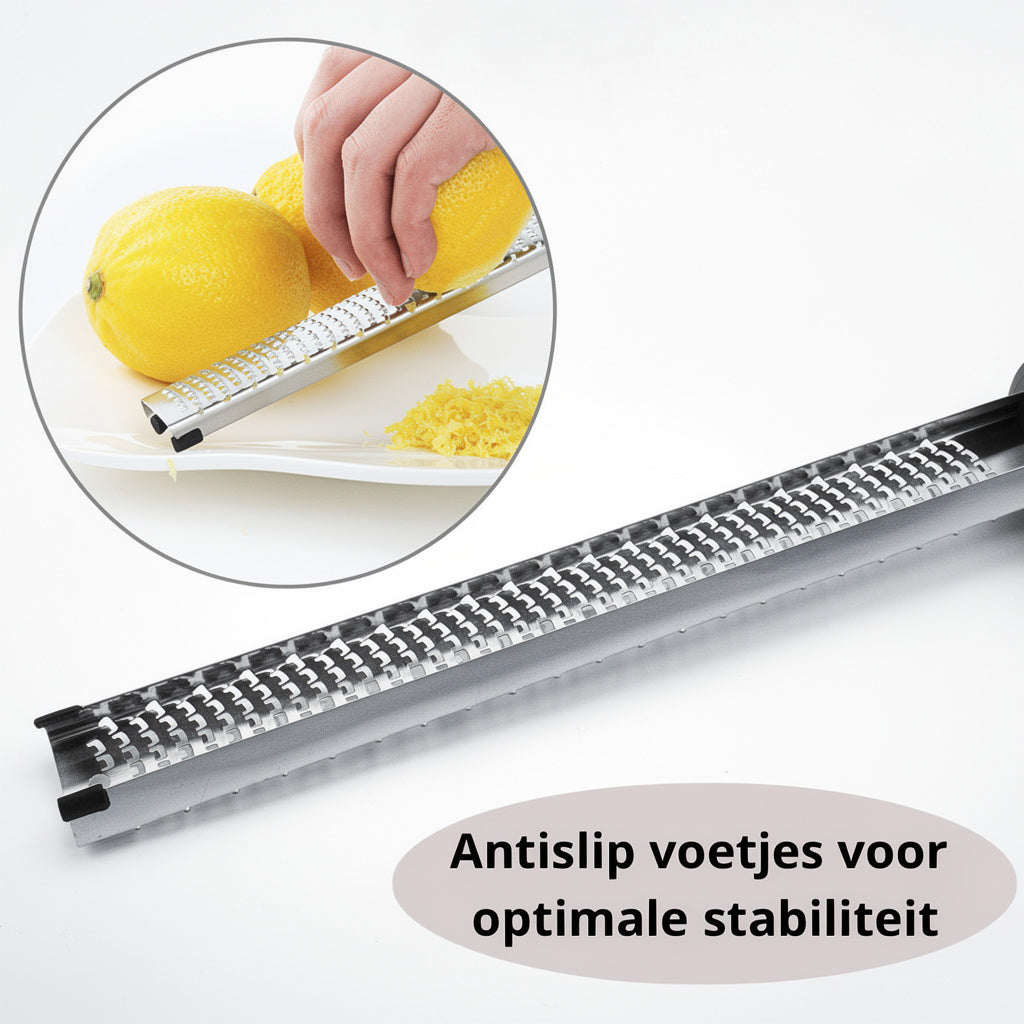 Qualty Dunne Rasp RVS | Inclusief Borstel & Beschermhoes